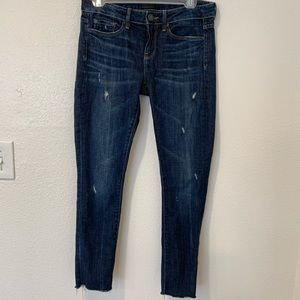 Vince Skinny Jeans size 26 dark crimson destructed